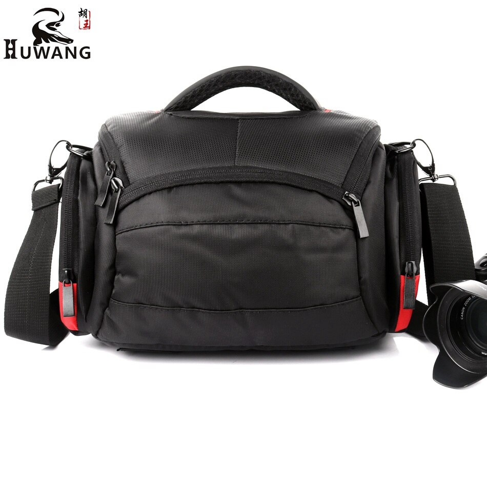 Waterdichte DSLR Camera Bag Case Voor Canon Camera Nikon Case Sony alpha A7 Fujifilm Olympus Pentax Panasonic Schouder Foto Tas: Red and Black