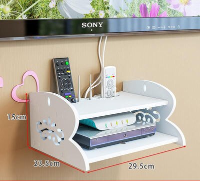 Punch-free Router WIFI Living Room Socket Set-top Box Rack Rack Router Storage Box Wall Hanging Decorative Partition Bedroom: 6 Non-marking hook