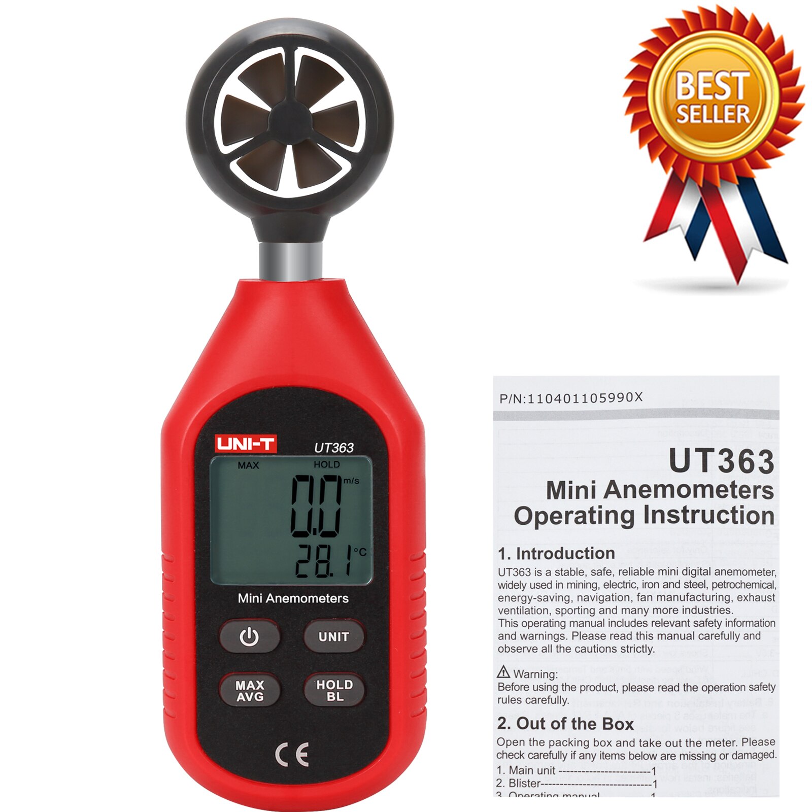 UNI-T UT363 Mini Digitale Wind Speed Meter Pocket Windmeters Snelheid Temperatuur Digitale Thermometers Diagnostic-Gereedschap