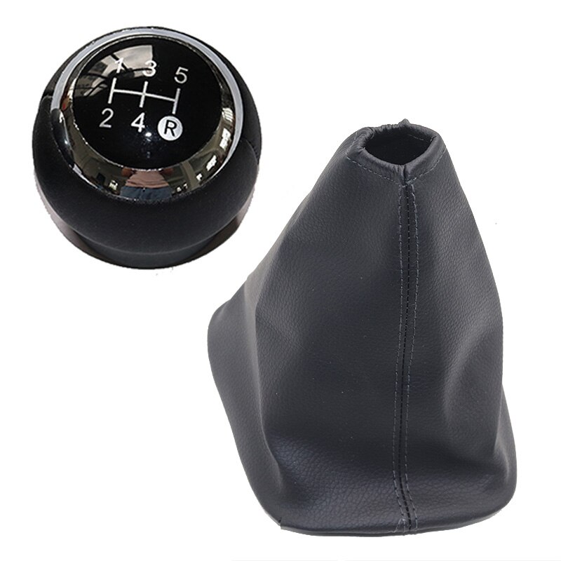 5/6 prędkość skórzana gałka zmiany biegów dźwignia zmiany biegów drążek uchwytu dla Toyota Corolla Verso II od 2004-: 5 speed czarny para