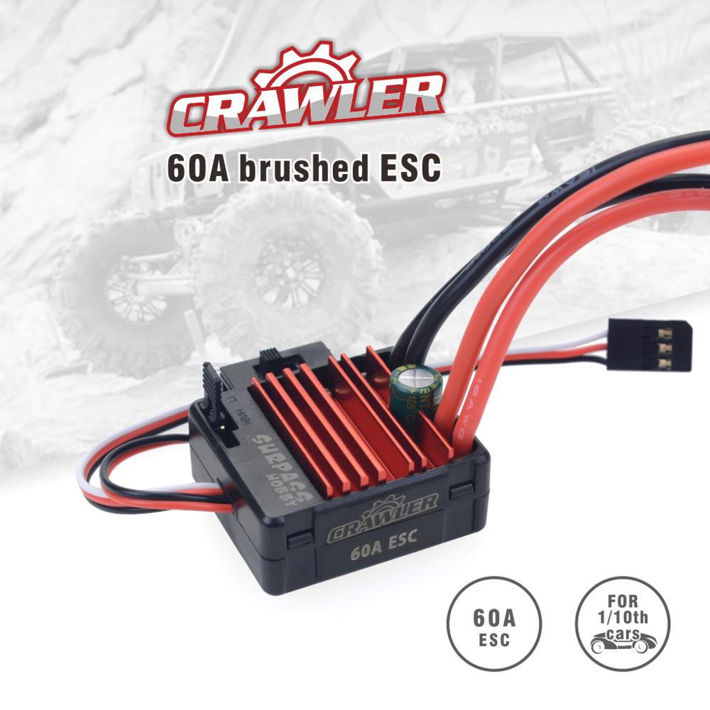 Waterproof 5-Slot 540 550 10T 11T 12T 13T 16T 20T Brushed motor w/ 60A 80A ESC for tamiya Kyosho TRAXXAS WLtoys 1/10 RC Car: 60A ESC