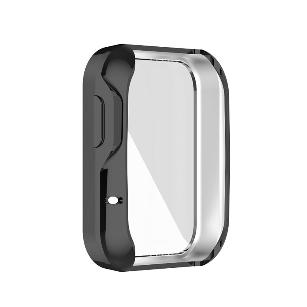 360 ° pełna ochrona poszycie TPU zderzak Screen Protector Case dla Xiaomi Redmi Mi zegarek Lite światło inteligentne akcesoria, nie szkło: Black / For Redmi Watch