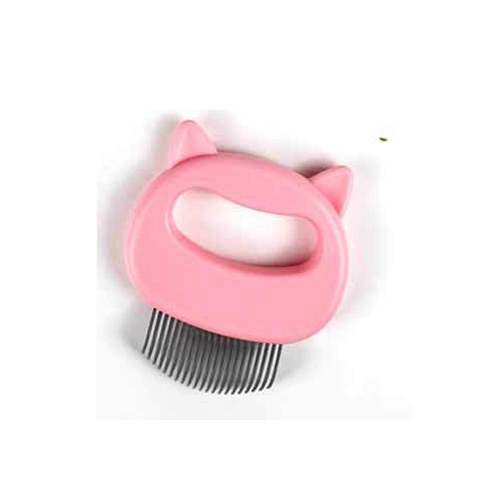 Peigne de nettoyage pour animaux de compagnie, fournitures de toilettage pour chiens et chats, peignes à dents fines, brosse pour chiens et chats, outil de toilettage en forme d'oreille, poils de coquille: Rose