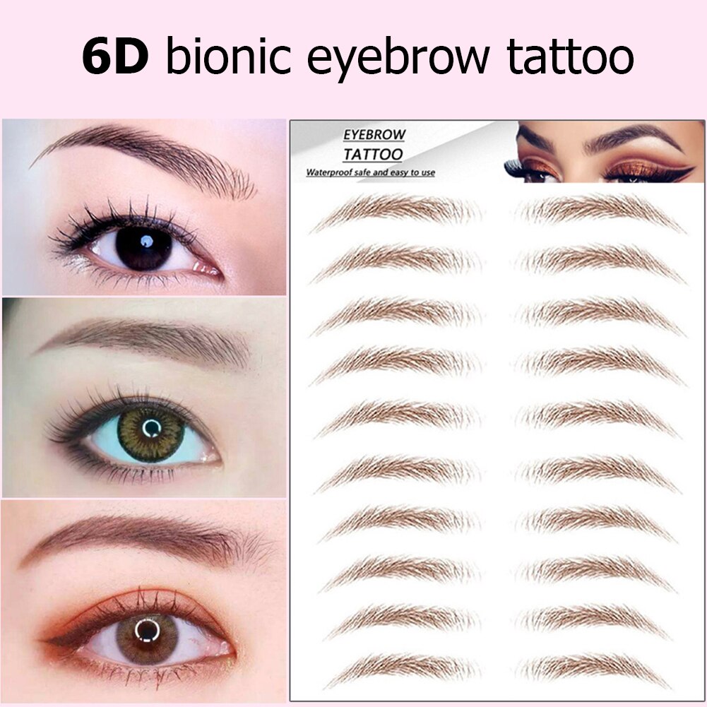 Women Men 6D Eyebrows Sticker Semi-Permanent Water Transfer Brow Makeup Decals Beauty Makeup Eyebrows Sticker