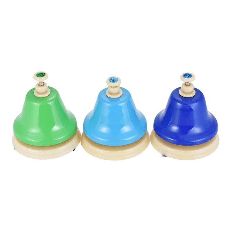 Colorido 8 Nota conjunto de campana de mano instrumento educativo Musical temprano Juguetes