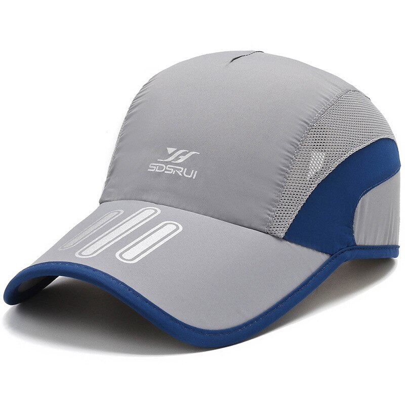 Bone Snapback Man Klimmen Mesh Running Snel Droog Ademend Sport Hoed Lichtgewicht Baseball Tennis Cap Hoed Voor Mannen: Gray