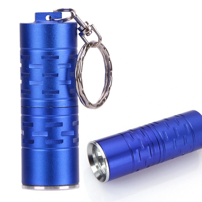 Tragbare Mini Keychain Pocket Torch Taschenlampe Laterne Taschenlampe Wasserdichte 2000 lumen LED Linternas 3 Modi Camping Licht: Blue