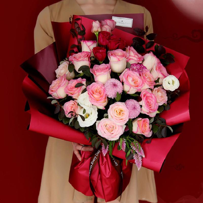 20 Stuks/pak Van Bloemen Inpakpapier Waterdichte Twee-Kleur Dubbelzijdig Ouya Papier Boeket Inpakpapier Bloemen Materialen