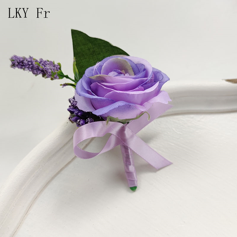 Bride Bouquet Wedding Accessories Silk Roses Artificial Flowers Bridesmaid Bouquet Groom Boutonniere Corsage Wedding Party Decor: Pink
