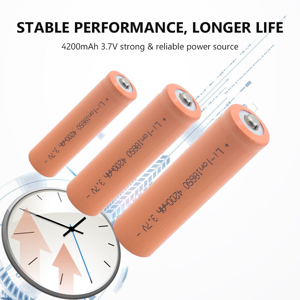 Rechargeable Battery 3.7V 4200mAH 18650 Li-ion Button Top Batteria Lithium Cells For Flashlight Emergency Lighting Portable DVD