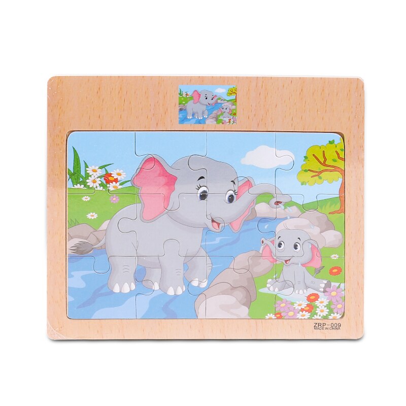 Baby Jigsaw Puzzles Wooden Board Jigsaw Toy Children 1-5 Years Old Cartoon Animal &Traffic Cognitive Early Education Puzzle Toys