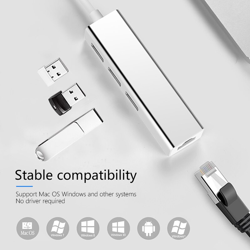 ULC28 – station d'accueil 3 HUB USB type c pour ordinateur portable, adaptateur usbc macbook net RJ45