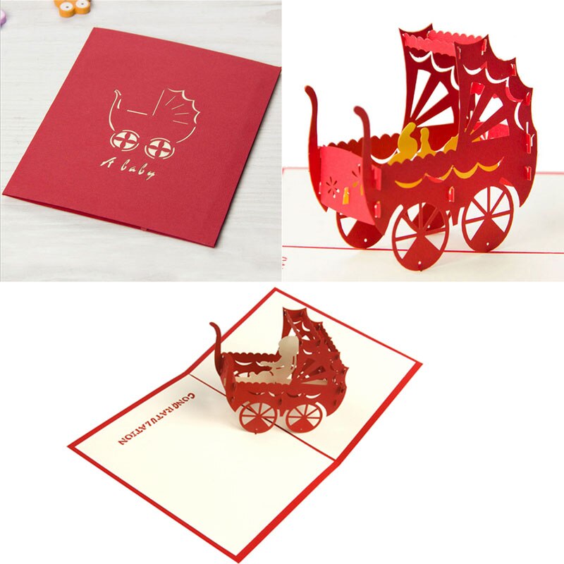 3D Up Invitation Greeting Card Birthday Valentines' Day Year Xmas U2JC