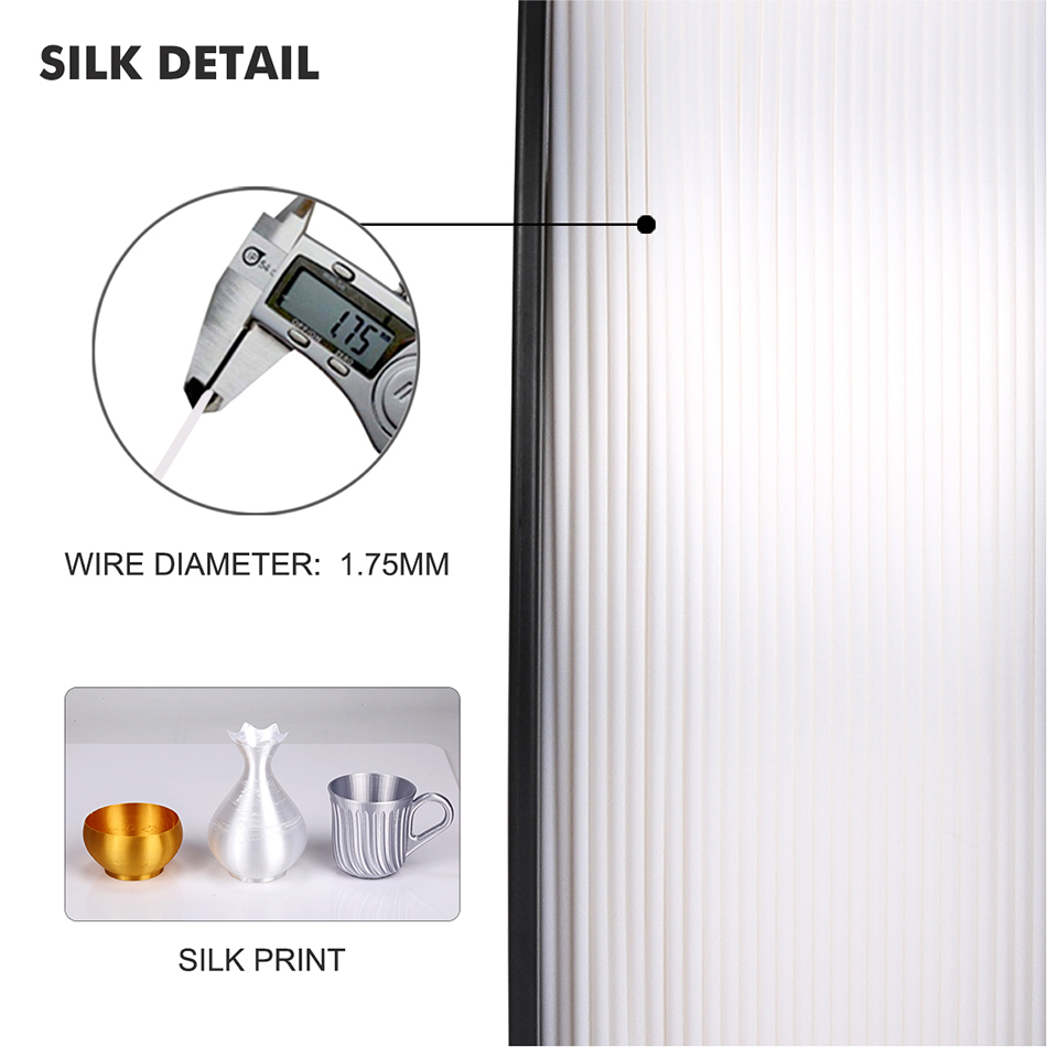 Sunlu Zijde Gloeidraad 1.75Mm 1Kg Zijde Textuur Pla Plus 3D Printing Filament Voor 3D Printer Dimensie Nauwkeurigheid +/-0.02Mm