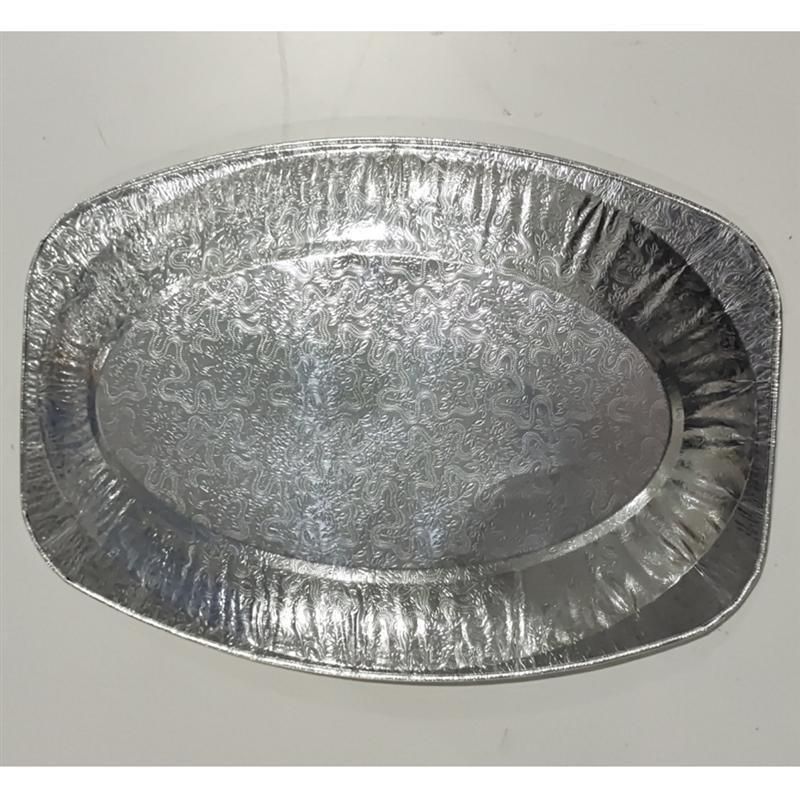 20 stücke Einweg Oval Tellern Aluminium Folie Tablett Gerichte Geschirr für Gastronomie BBQ Bankett Parteien (Zufällig Stil
