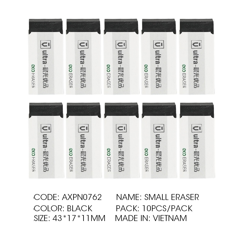 Andstal 10pcs/lot Japanese White Eraser M&amp;G Kawaii Rubber Erasers Mini pencil eraser gum set for school supplies rubbers: 10pcs small black