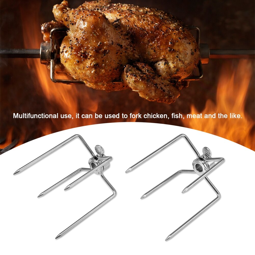 Brand 2 Stuks Multifunctionele Roestvrij Staal Bbq Vork Grill Vork Gebraden Spit Barbecue Tool Voor Indoor En Outdoor Bbq party