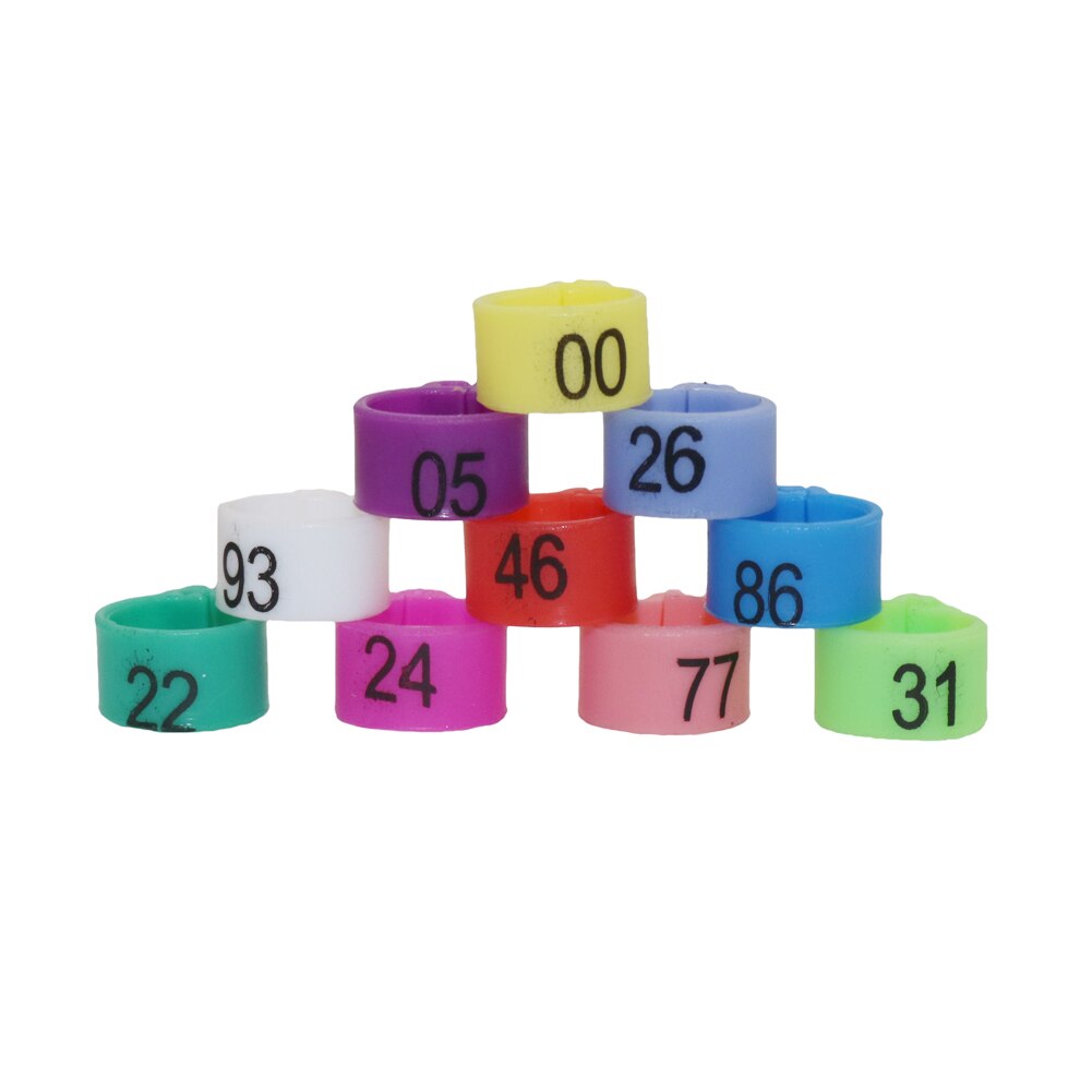 Bird Foot Ring Digital Identification Ring 9mm Pigeon Foot Ring Bird Training Tools 10 Colors NO.(random) 1000 Pcs/box