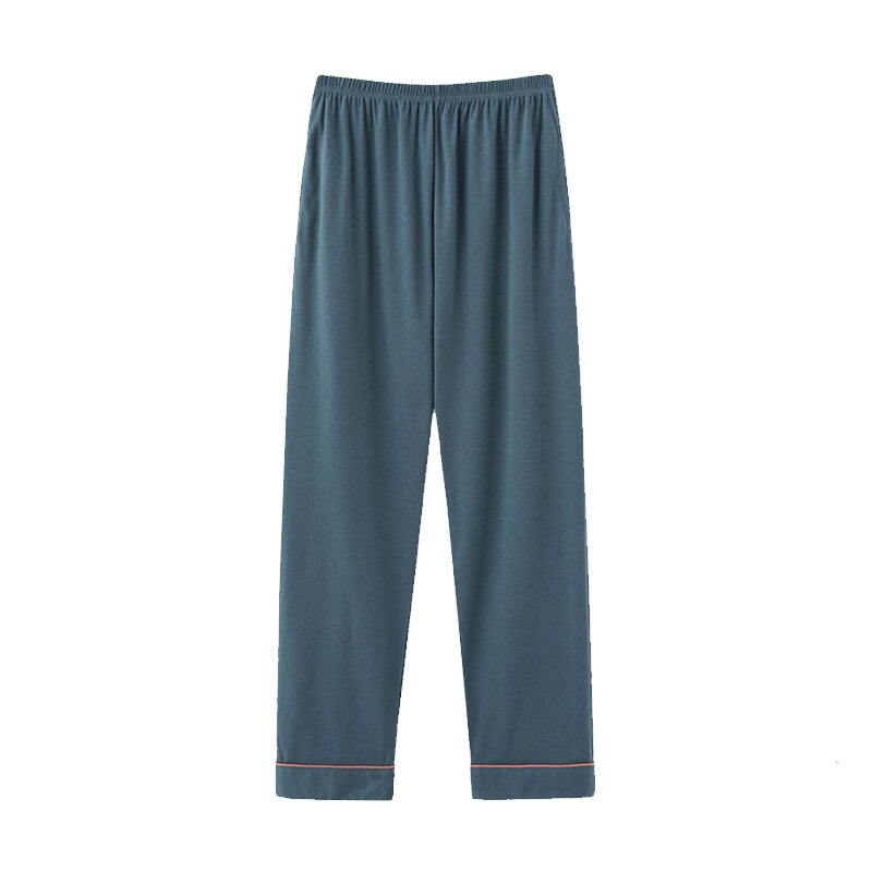 All-Match Autumn Pajamas Men&#39;s Long Trousers Solid Color Cotton Home Pants: Green / M