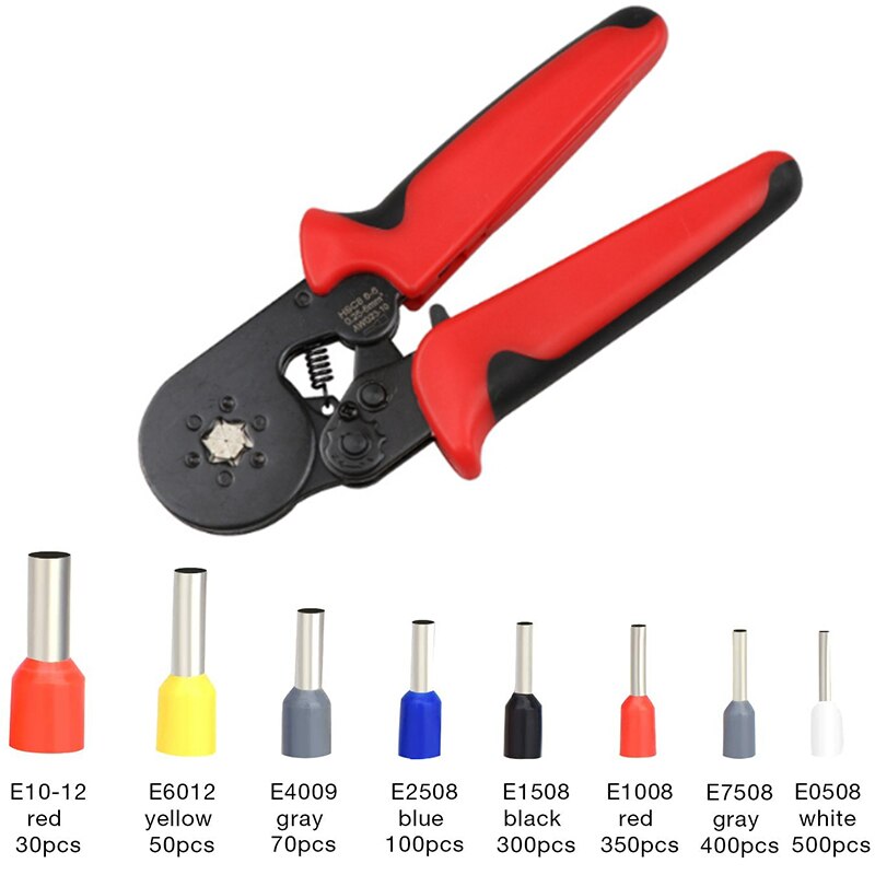 Ferrule Curl Tool Wire Pliers-1800 Piece Wire Ferrule with Reel Plier Kit for Electricians, Adjustable Ratchet Tool with Termina