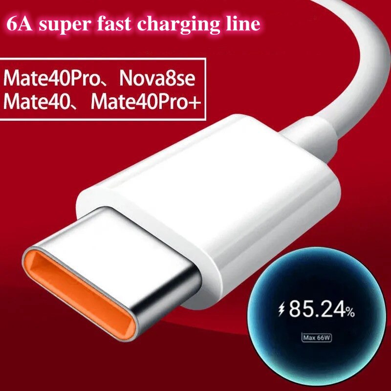 6A Usb Type-C Lader Is Geschikt Voor Xiaomi Redmi Huawei Samsung Ultra Snel Opladen Mate40 P40 Pro 66W Snelle Oplaadkabel
