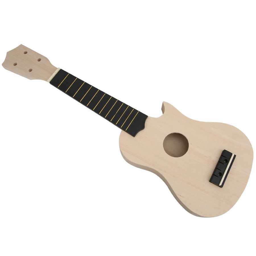 DIY Ukulele Complete Parts Kit with Manual Paintable for Beginner Children Amateur