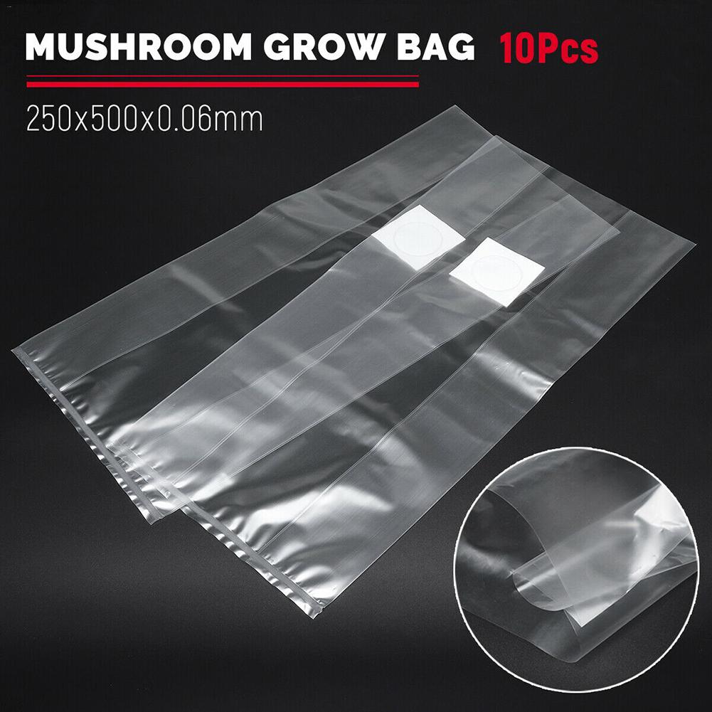 Paddestoel Stam Groeiende Eetbare Teelt Horticultural Planten Bag PVC Hittebestendig Bacteriën Ademend: 10Pcs