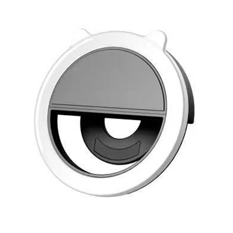 LED Katze Ohr Selfie Ring Licht Handy-Objektiv Schönheit Füllen Licht Lampe Tragbare Clip für Foto Kamera: Black