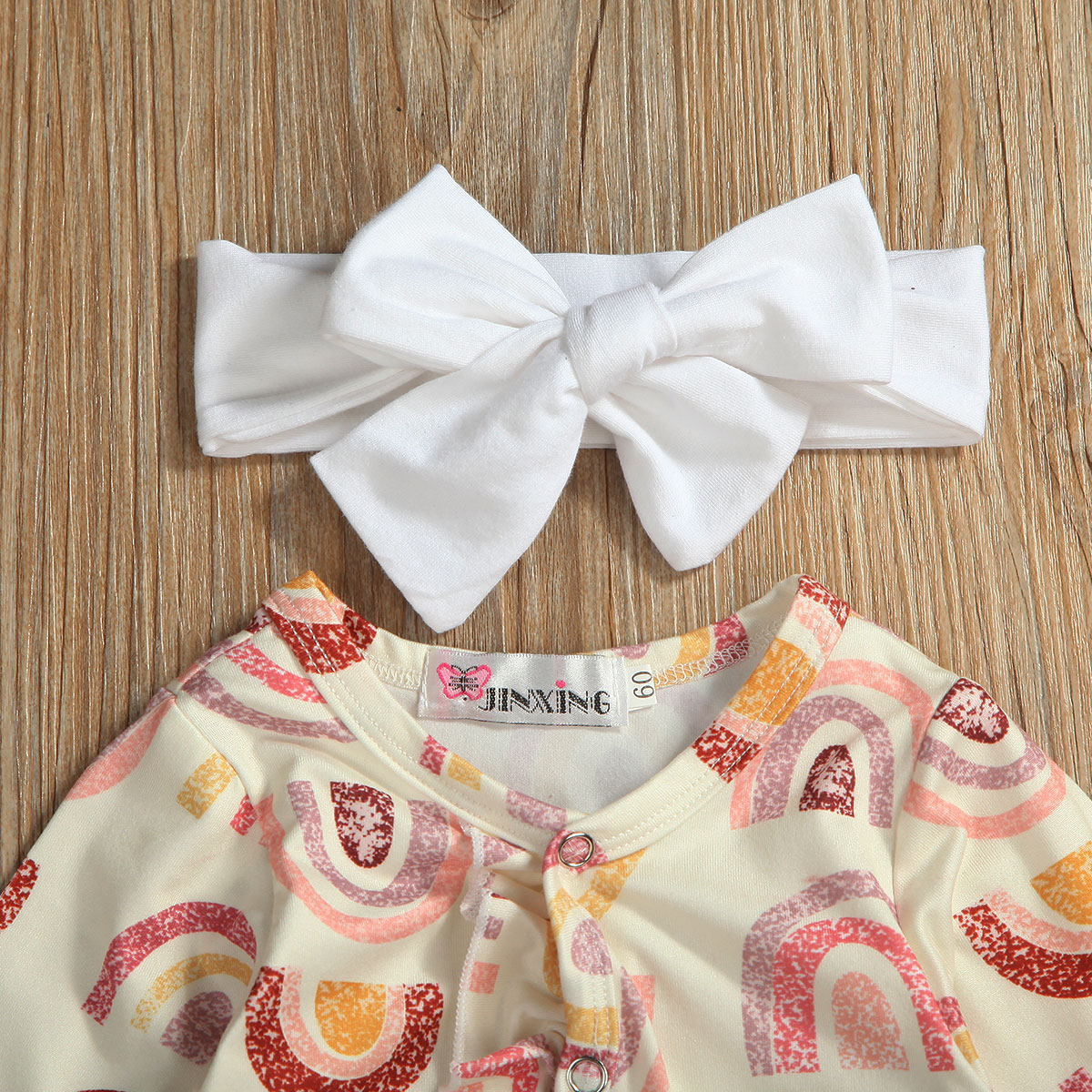 Cute Newborn Baby Romper Clothes Cartoon Rainbow Print Jumpsuit Toddler Infant Girls Boys Cotton Long Sleeve One Piece Costumes