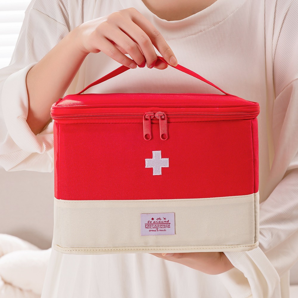 Bolsas portátiles para botiquín de primeros auxilios, bolsa de almacenamiento grande para medicina, bolsa para acampar, emergencia, hogar, viaje al aire libre, organizador con asa