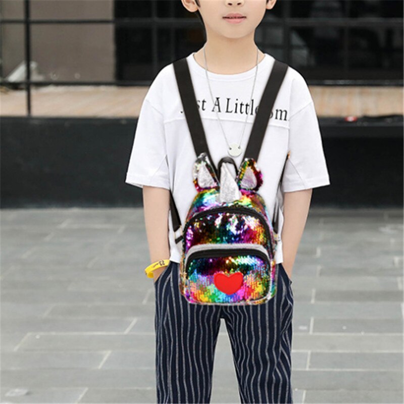 Shining Rainbow Unicorn Kids School Bags For Girls Soft Plush Kids Bag Kindergarten Toddler Children School Backpack Boys Girls