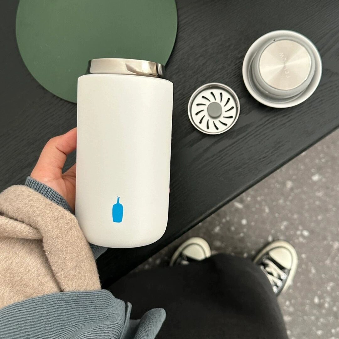 Blue Bottle Coffee Cup Thermos Cup 304 Stainless Steel Inner Pot Cup Portable Cold Insulation Simple And Convenient Cup: black