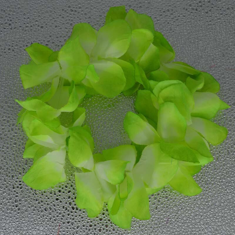1 st hawaiianska konstgjorda blommor leis krans halsband krans självhäftande klänning hawaii strandfest dekoration påsk: Grönt huvud leis