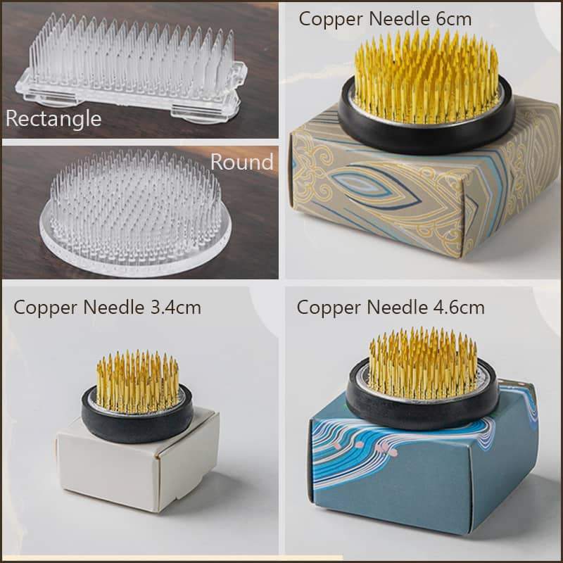 Kensan-Arreglo de flores redondo, rana de flores kebana Kenzan con junta de goma, herramientas de arreglo fijo de arte