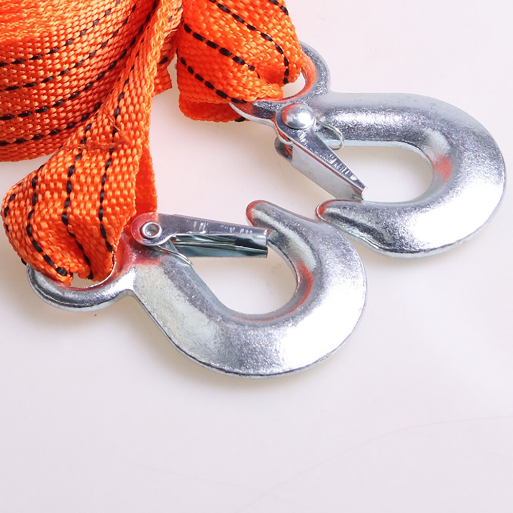 Car Tow Strap 4m 3 T Heavy-Duty Tow Rope With Steel Hooks Fluorescent Rope for Truck Car Up To 3 Tonnes