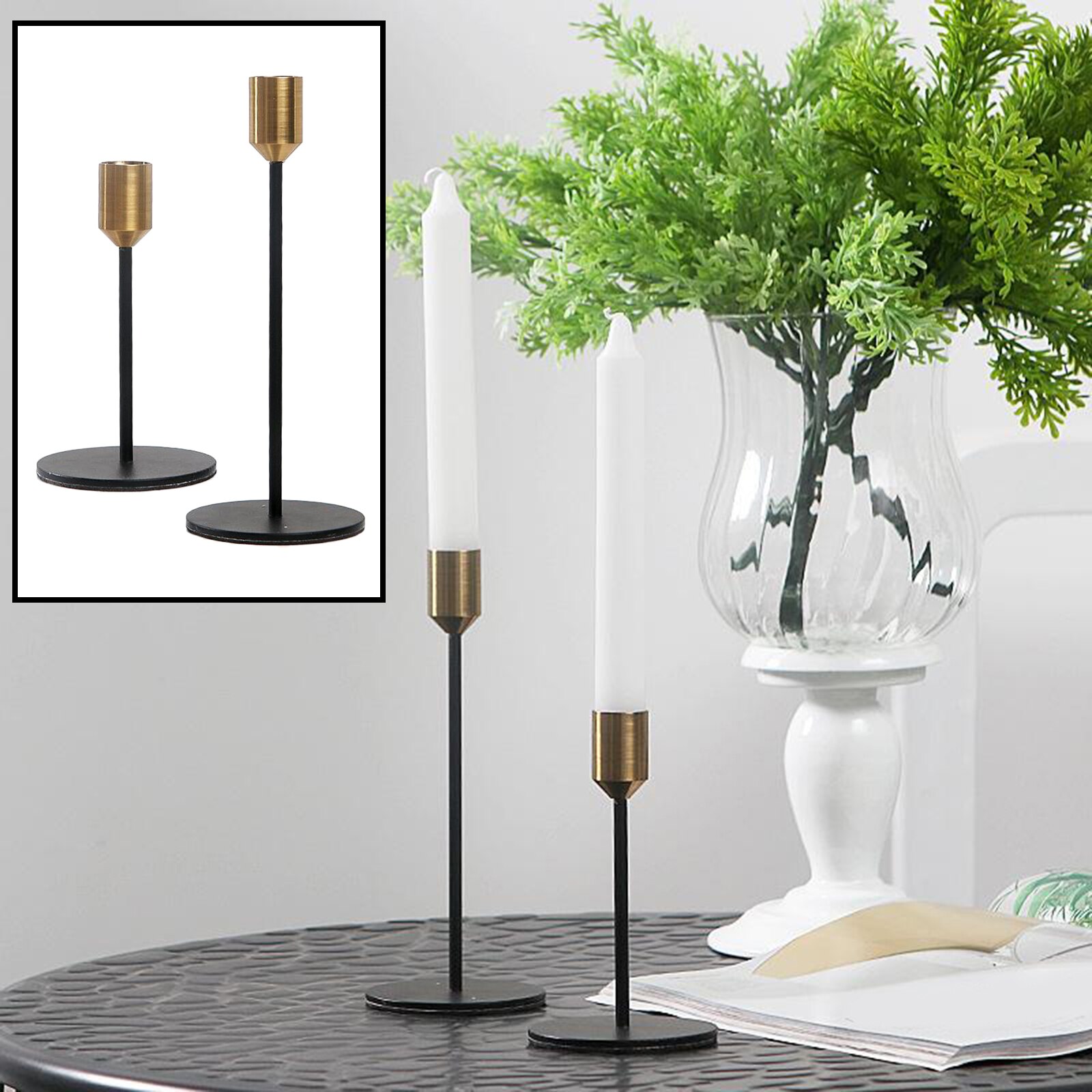 Taper Candle Holder Candlestick Coffee Table Centerpiece Dinner Ornaments