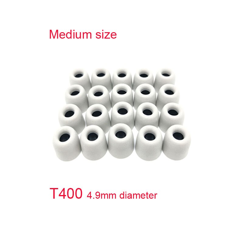 20 st /10 par anjirui  t400 4.9mm (  l ms ) caliber öronproppar bomull för öron hörlursspetsar skum minnessvamp öronkudde: T400 (  m) grå
