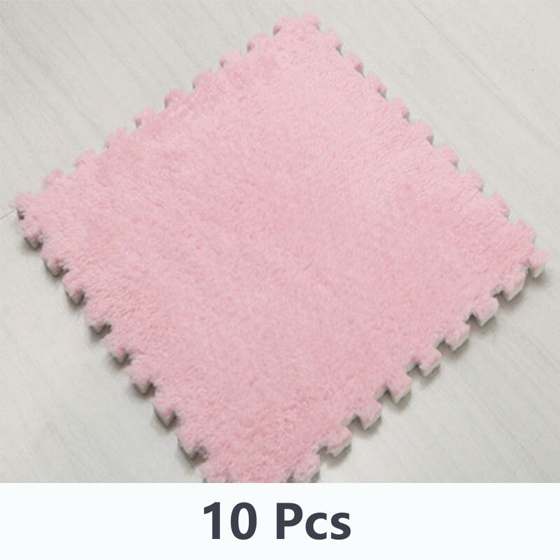 10 stuks zachte pluchen baby speelmat, eva-schuim, ontwikkelingsmat voor baby's, puzzel, in elkaar grijpende vloermatten, 30*30*0.6 cm kinderkleden: Wj3367d