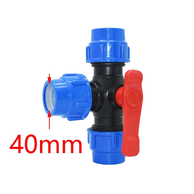 Separador de agua en T tipo DN25 DN32 DN40 DN50, grifo de jardín de 32mm, 40mm, 50mm, 63mm, tubo de pvc pe, conector de tubería de agua de 3 vías, 1 Uds.