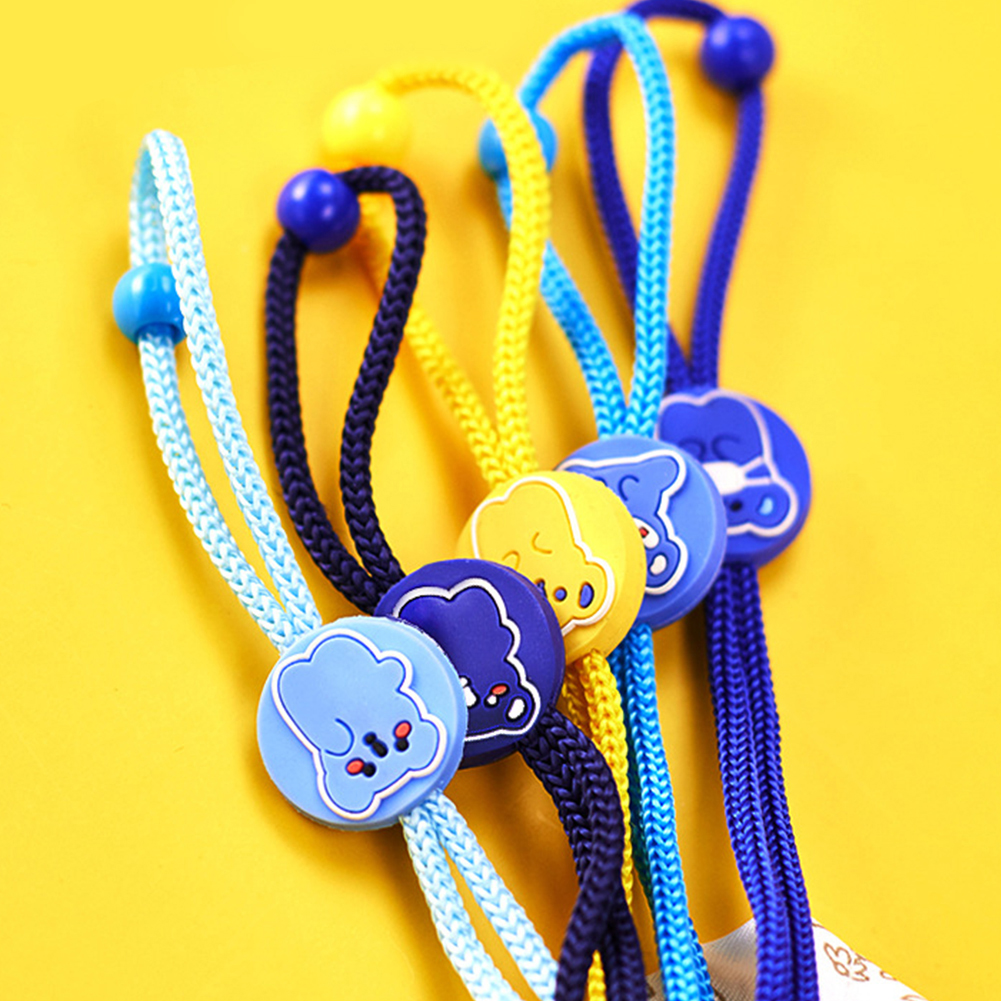 Cuerda elástica para colgar mascarillas, cordón ajustable para mascarillas, soporte para mascarillas, dos ganchos para niños