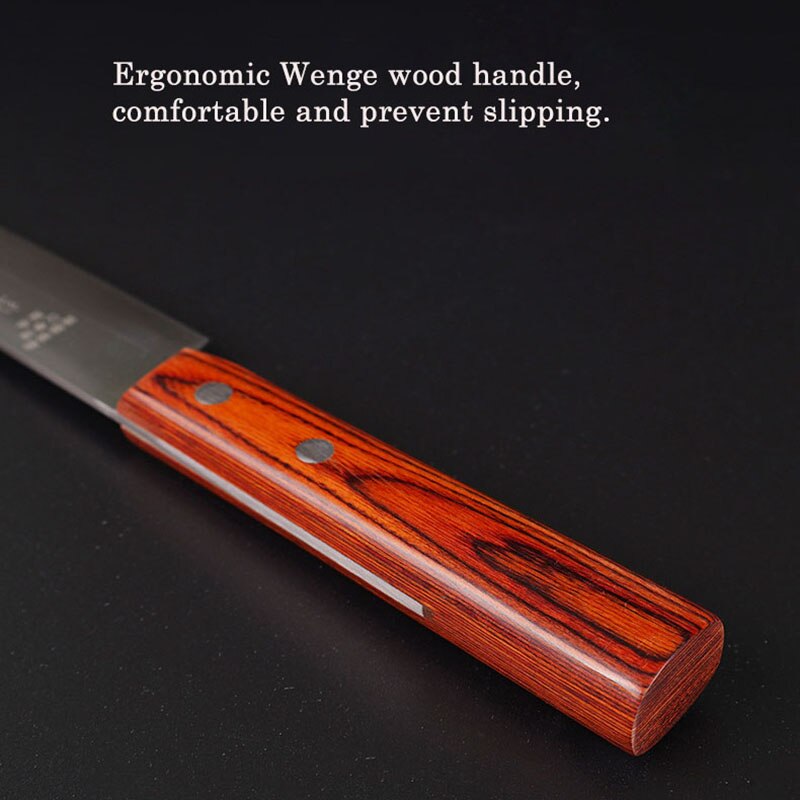 Japanese Sashimi Knife 6Cr16MoV Steel Sharp Slicing Fish Sushi Filleting Cleaver Kitchen Knives Wood Handle 9.5/11/12 Inch