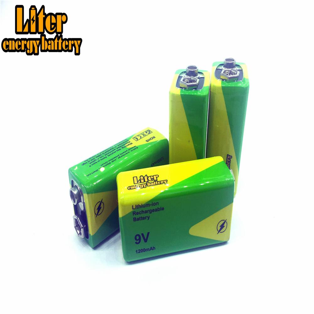 1/2/4 stuks Hoge Capaciteit 1200mah 9v Volt Oplaadbare Ni-Mh Batterijen 9 Voltage Nimh Instrumenten rookmelder Batterey Pack