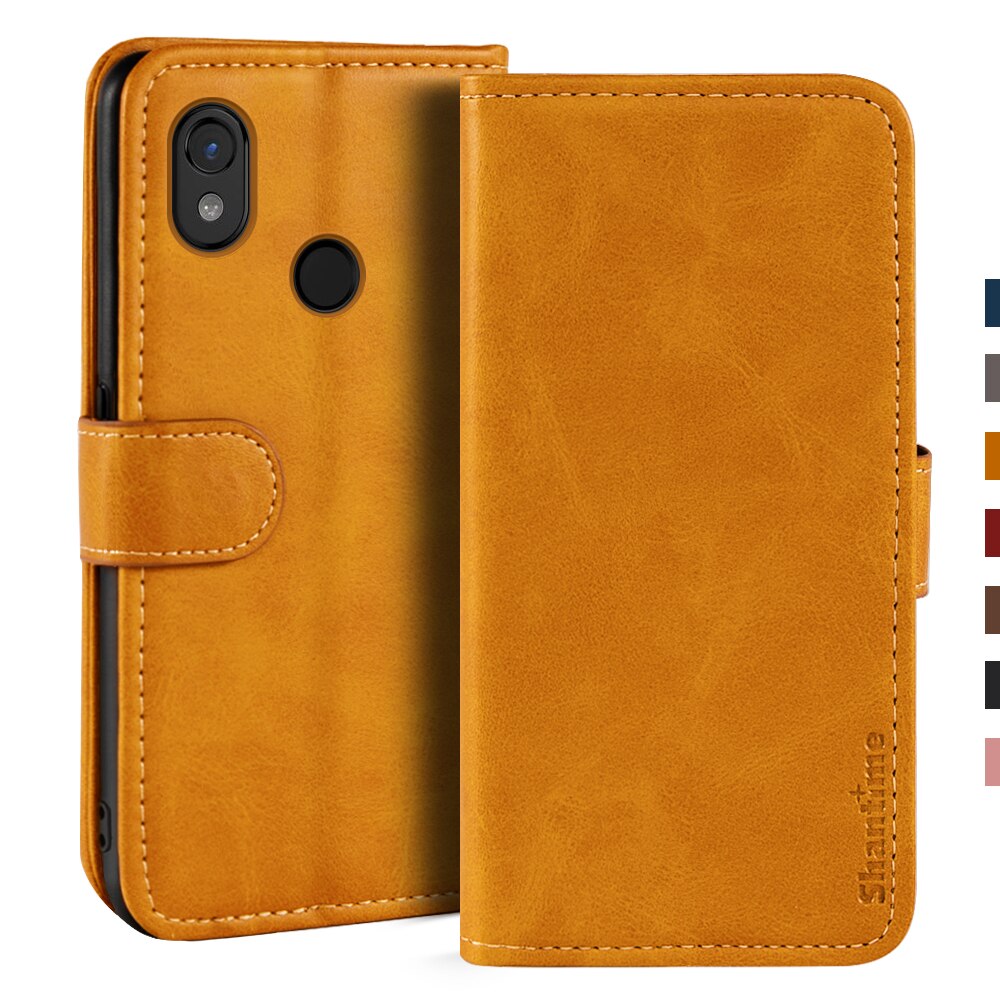 Fodral för cat  s52 fodral magnetiskt plånbok läderfodral för cat  s52 stativ coque telefonfodral: Ljusbrun