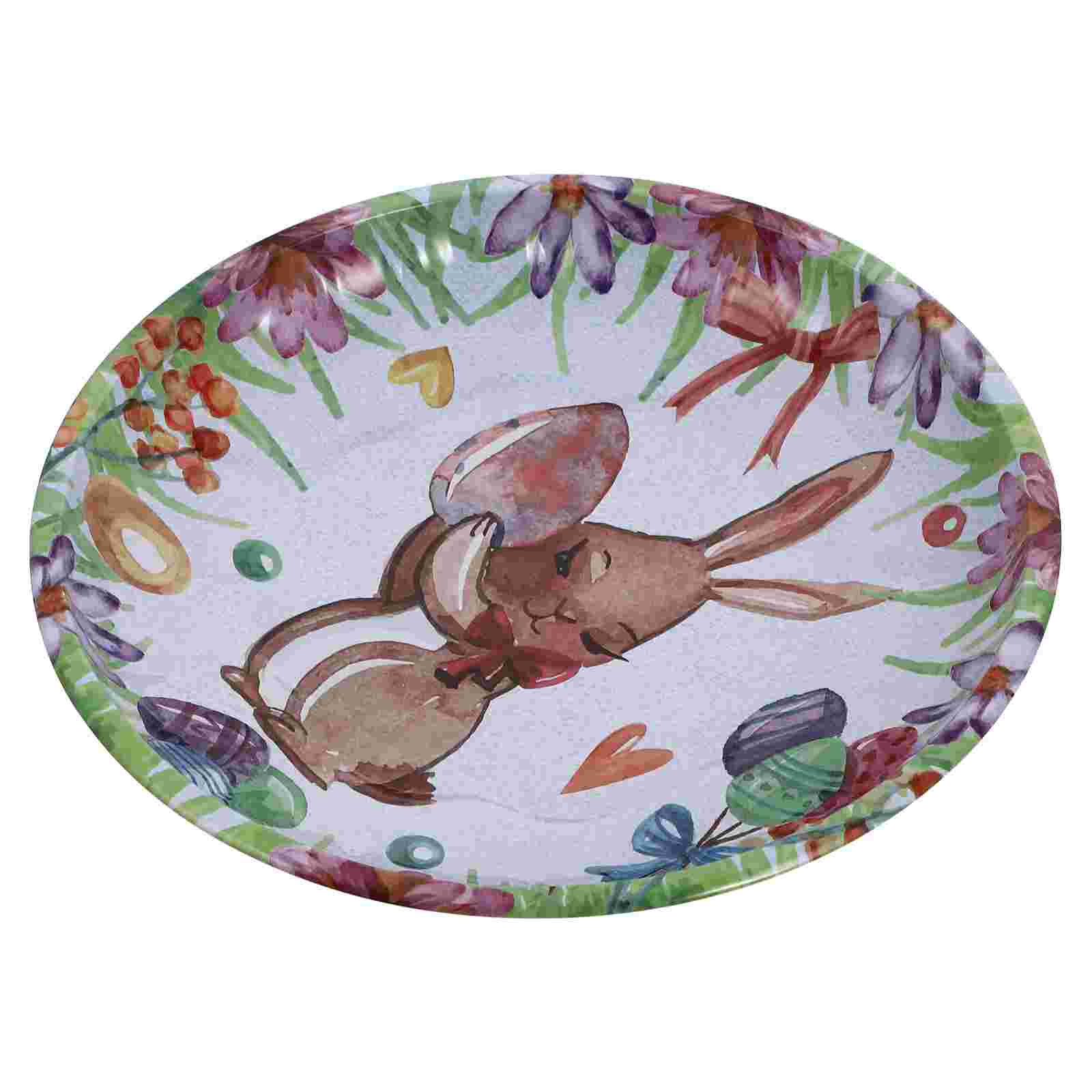 1 Pc Plate Easter Iron Plate Easter Bunny Fruit Plate Easter Fruit Serving Plate for Easter Home Desktop: Nut Rabbit
