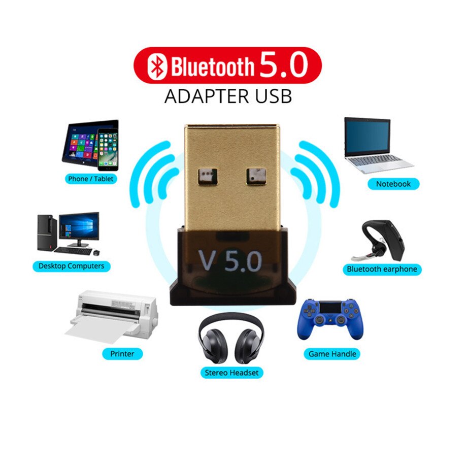 Grwibeou USB Bluetooth 5.0 adattatore ricevitore Audio Bluetooth Dongle adattatore USB Wireless per Computer PC Laptop Mouse