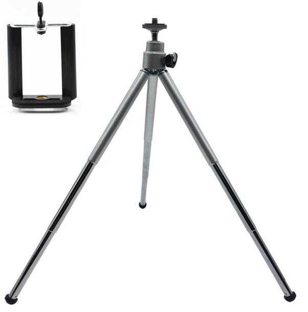 Forskrto 30/20CM Mini Tripod for Phone Bluetooth Remote Portable Monopod Extendable Mini Camera Stand Universal Phone Tripods: 30CM Silver Clip
