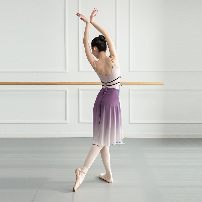 Vrouwen Rok Volwassen Dans Rok Gradiënt Chiffon Ballet Rok Tie Up Lyrical Hedendaagse Dans Jurk Kostuums Ballerina Dancewar