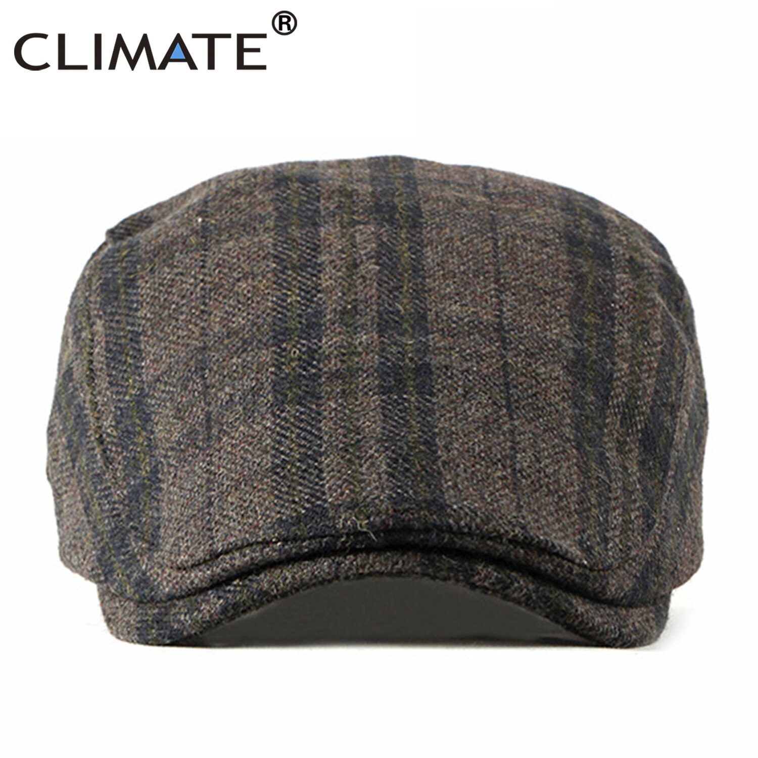 Boina de cuadros para hombre con clima, gorra plana para papá, abuelo, gorro de invierno tejido grueso, Boina a cuadros, gorra ajustable para hombres, para abuelo y papá