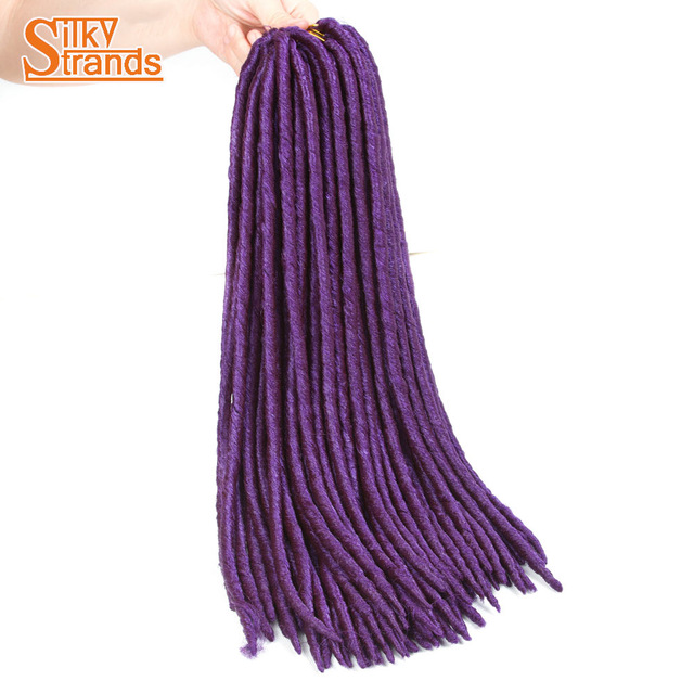Silky Strands Synthetic Straight Faux Locs Hair Extensions For Women Afro High Temperature Ombre Braiding Hair Crochet Braids: #Purple
