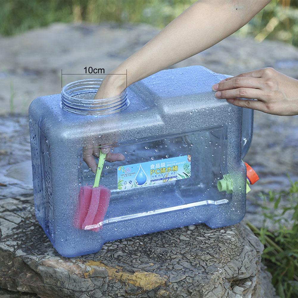 5/8L Car Portable Handheld Water Container PC Outdoor Self-Driving Tour With Faucet Camping Square Barrel Plastic Storage Bucket